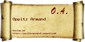 Oppitz Armand névjegykártya